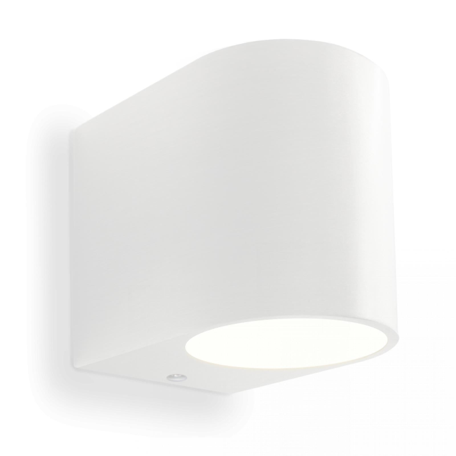  LED Wandleuchte weiß Abgerundet Glas 1-flammig Schrauben & Dübeln IP44 1,2W LED Lichtfarbe warmweiß GU10 230V